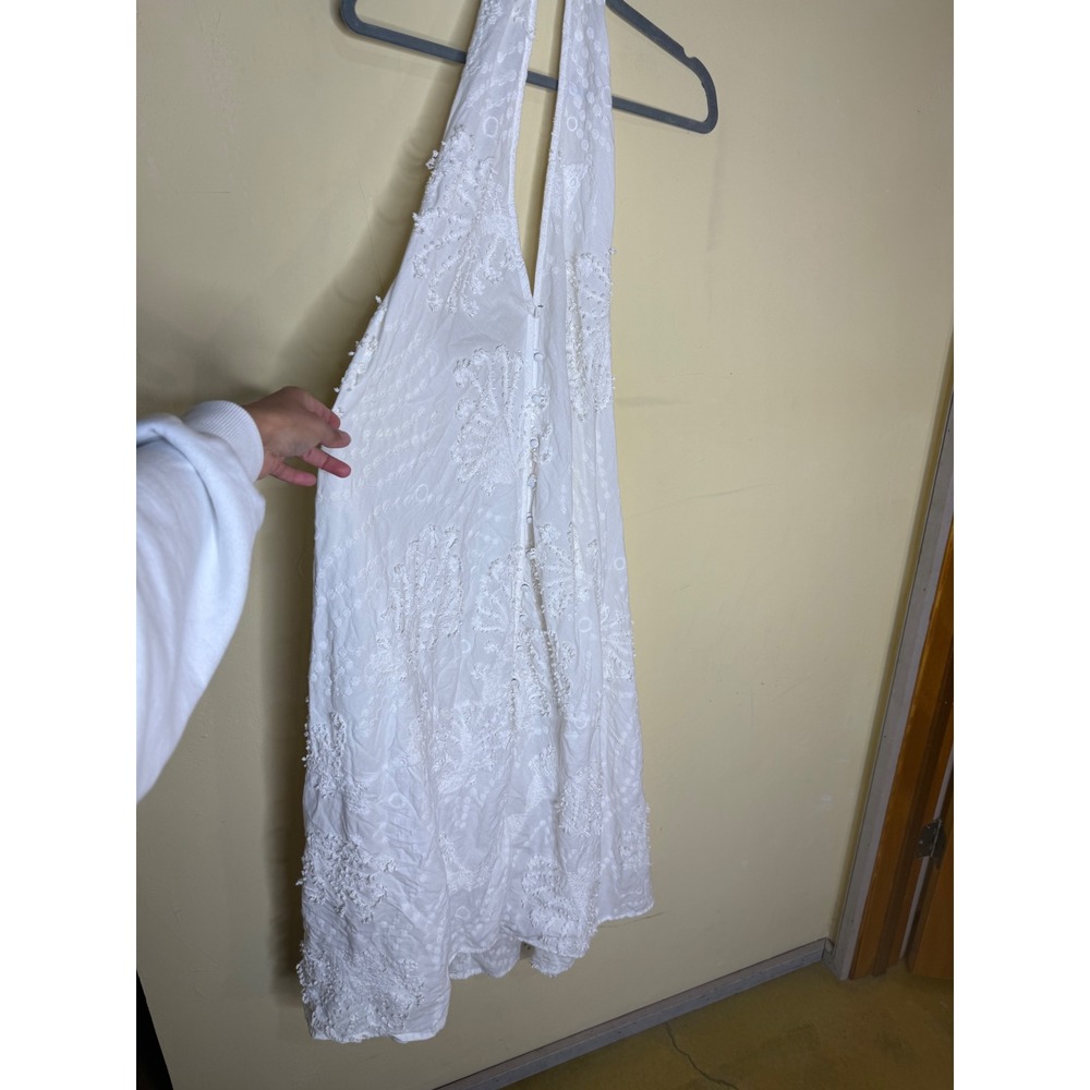 De La Fe Embroidered White Halter Maxi Dress SummerSize 4 100% cotton - Picture 4 of 8